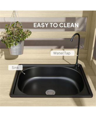 Compact Outdoor Workbench with Open Storage for Garden Use