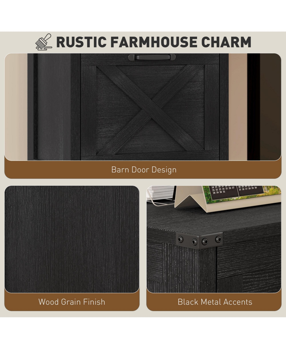 Homcom 3 Drawer File Cabinet, Filing Cabinet for A4 or Letter Size