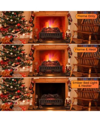 26 Inches Infrared Quartz Electric Fireplace with Realistic Pinewood Ember Bed