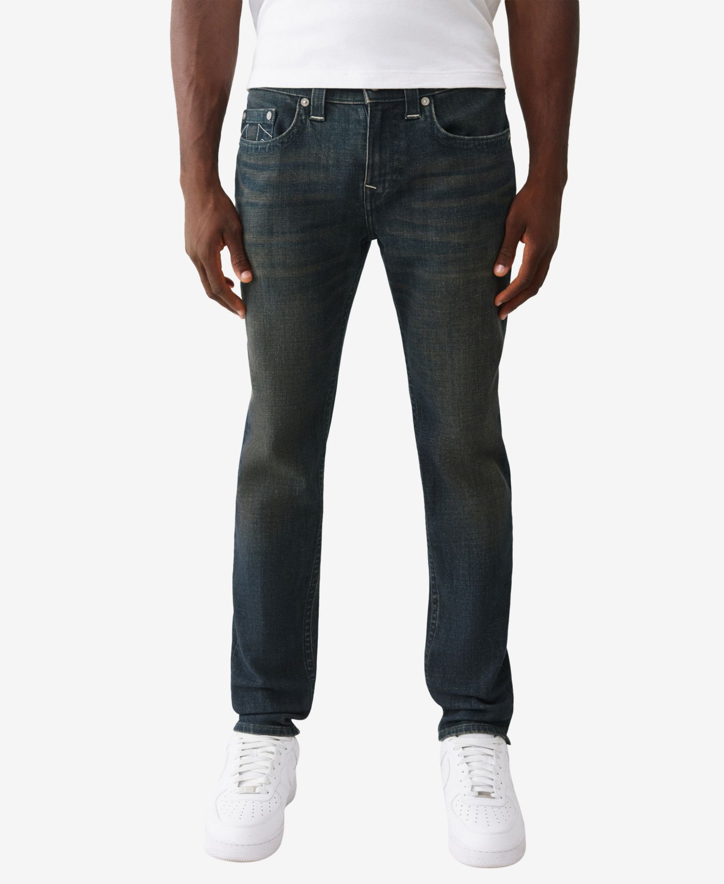 Мужские узкие джинсы True Religion Rocco Skinny приталенного кроя, цвет: Тёмная варка — фото 1