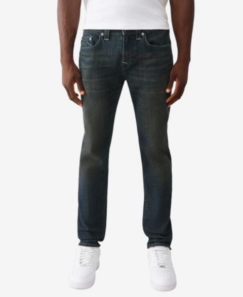 Мужские узкие джинсы True Religion Rocco Skinny приталенного кроя, цвет: Тёмная варка