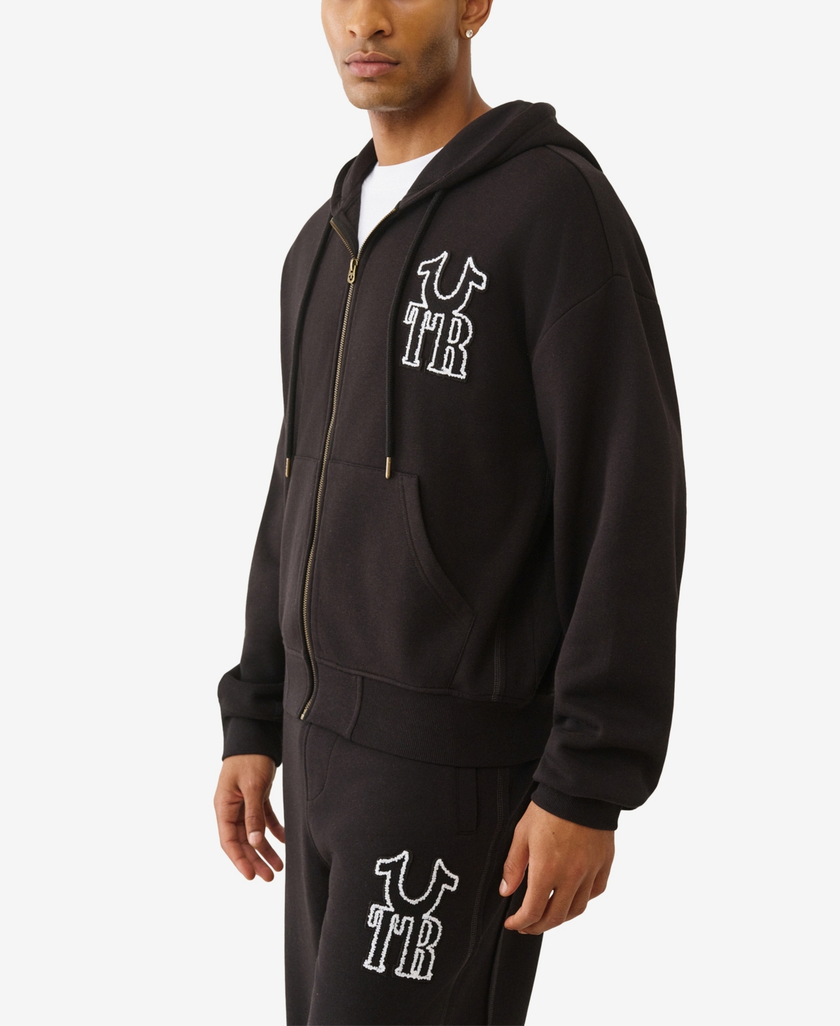 True Religion Men's Cinched Waist Long-Sleeve Hoodie