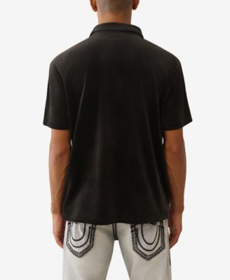 Men's Short-Sleeve Velour Polo Shirt