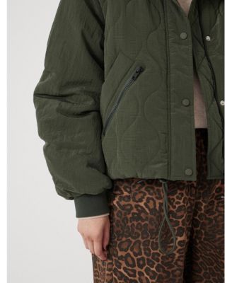 Women's Teddy Collar Quilted Bomber Jackets