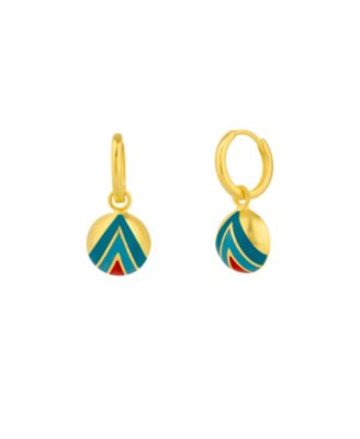 Enamel Blue Five Color Sterling Silver Earrings