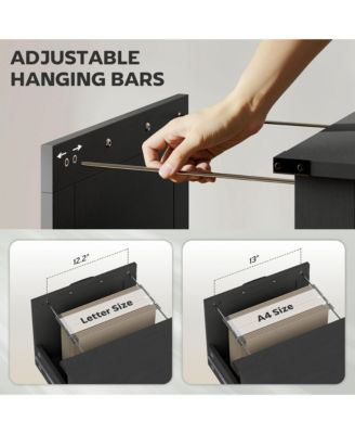 Vertical File Cabinet with 2 Drawers for A4 Letter Size, Light