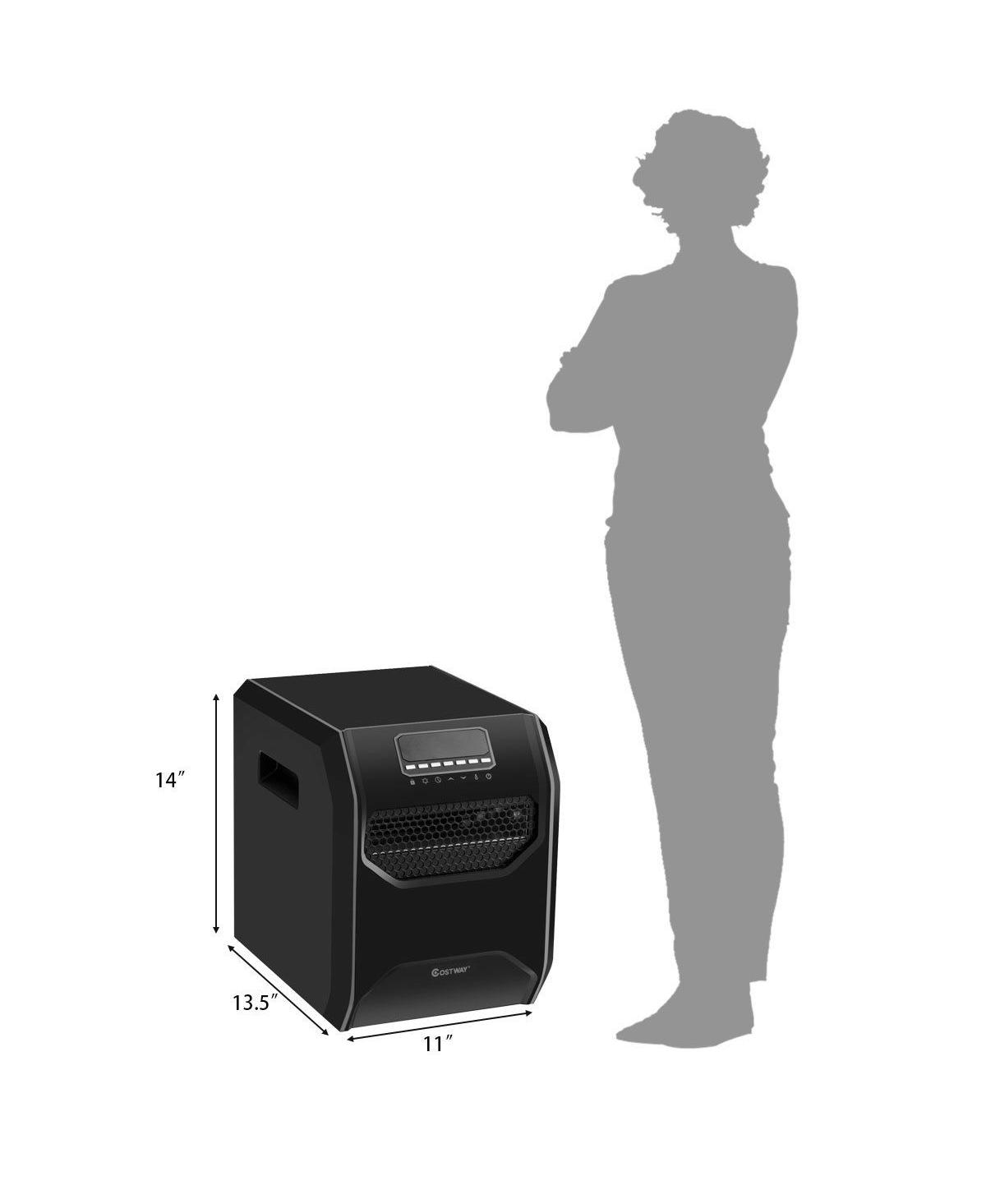 Sugift 12 H Timer Led Remote Control Portable Electric Space Heater