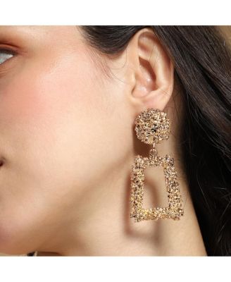 Women's The Corroded-Quad Drop Earrings - California Gold