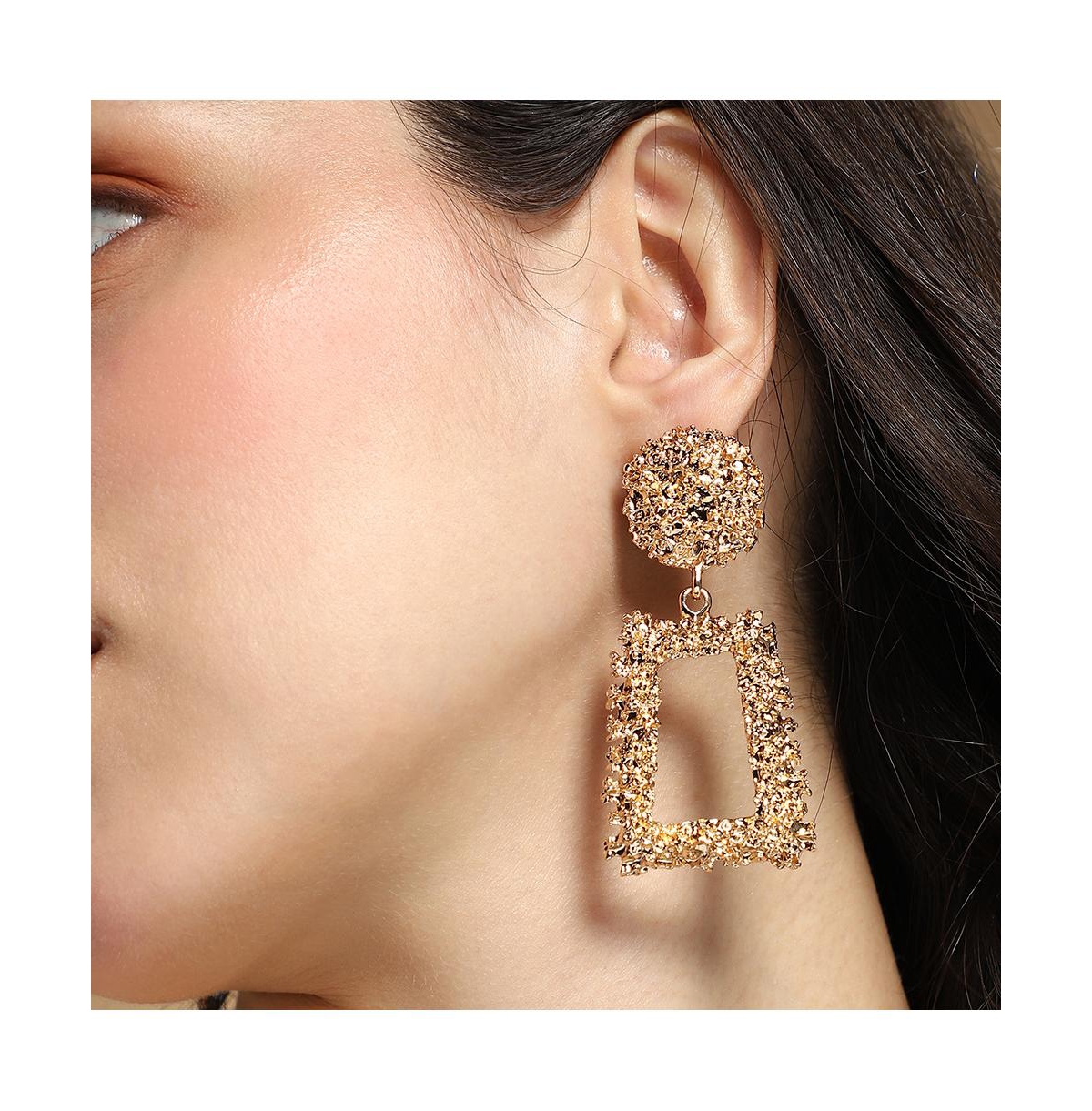 Women's The Corroded-Quad Drop Earrings - California Gold