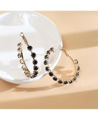 Women's The All-Over-Stud Hoop Earrings - Onyx Black