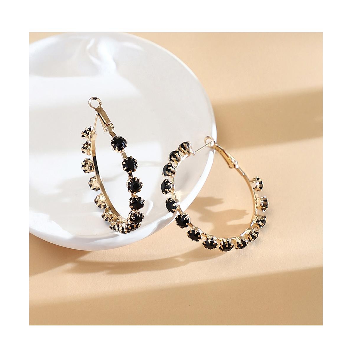 Women's The All-Over-Stud Hoop Earrings - Onyx Black
