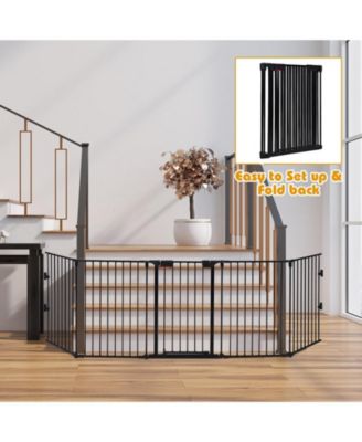 115 Inch Length 5 Panel Adjustable Wide Fireplace Fence