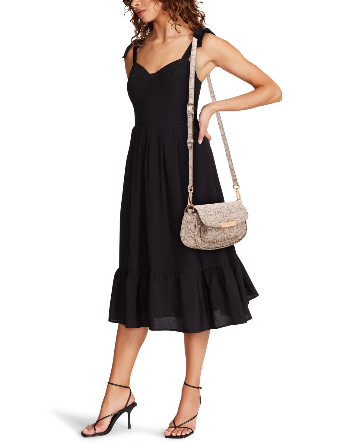 Anne Klein Crescent Small Shoulder Bag In Animal Print