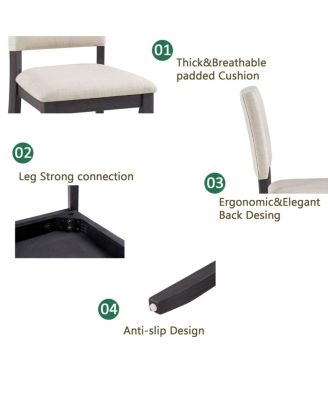 5-Piece Dining Table Set for 4, Small Kitchen Table and Chairs Set, Modern Wooden Dining Set for Apartment or Breakfast Nook