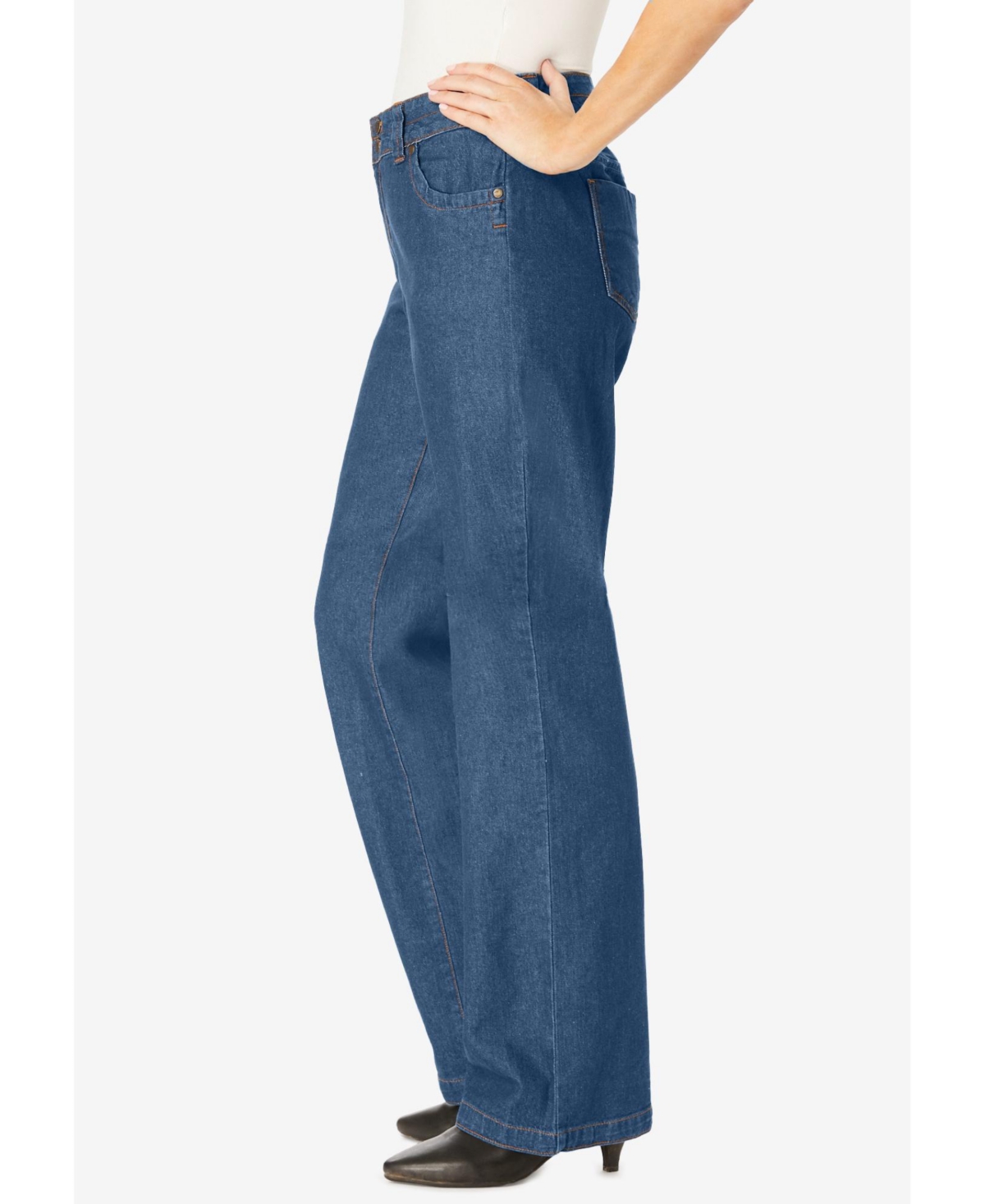 Woman Within Women's Within Tall Perfect Cotton Wide-Leg Denim Jean