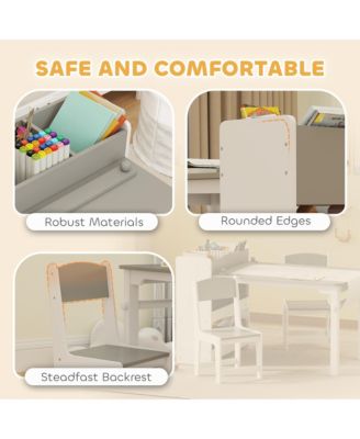 Kids Desk and Chair Set, Activity Craft Table for 3-8,