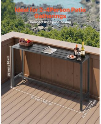 Outdoor Bar Table with Waterproof Surface for Patio Dining
