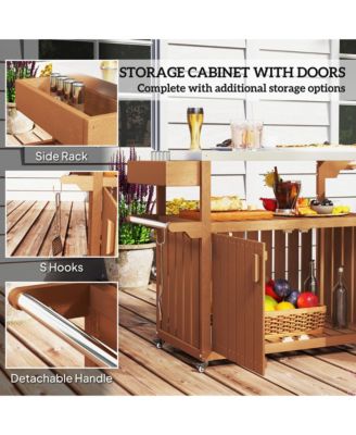 Multi-Functional Camping Cart for Cooking and Food Storage