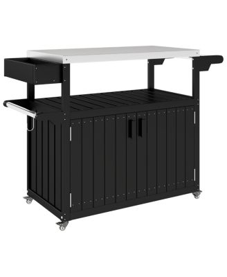 Outdoor Bar Cart with Wheels for Drinks and Snack Serving