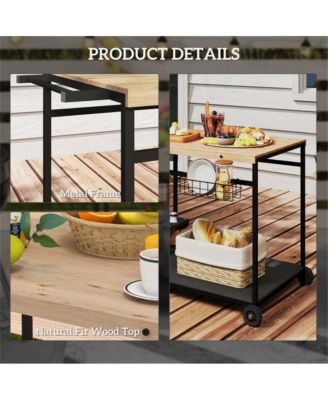 Outdoor Bar and Serving Cart for Patio or Deck Entertaining