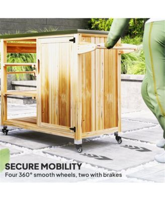 Mobile Grill Cart with Compact Design for Outdoor Cooking