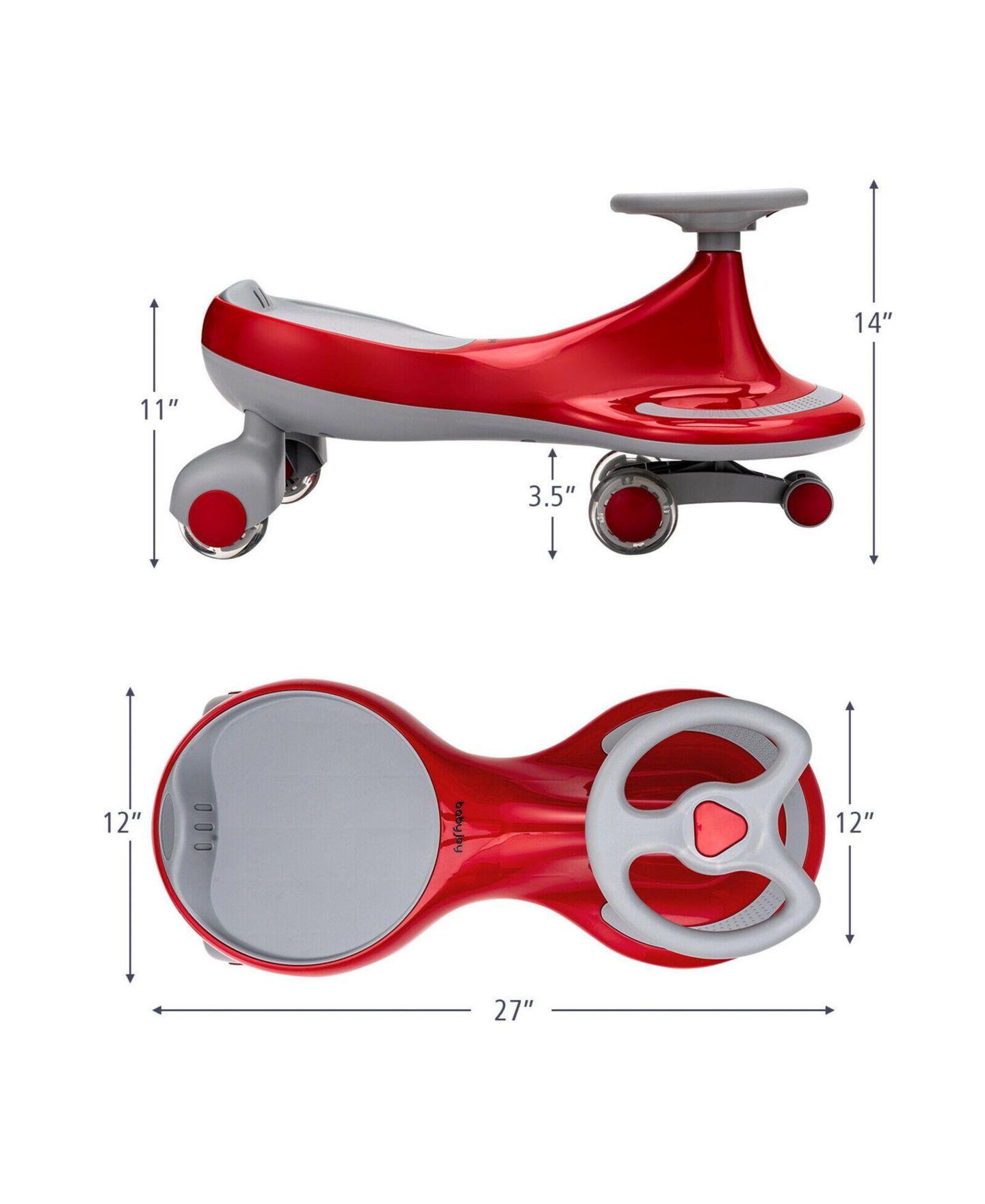 Детская игрушка SUGIFT Wiggle Car Flashing Wheels Ride-On Toy, Ages 3+, цвет: Красный — фото 4
