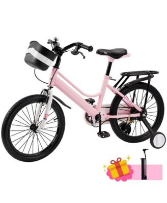 18-Inch Kids Bike with Anti-Pinch Chain Guard & Anti-Tip Training Wheels for All-Round Protection