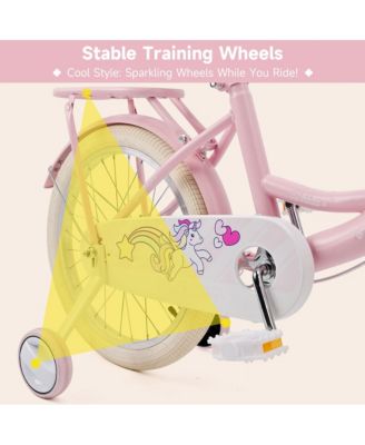16-Inch Unicorn Kids Bike, Durable & Adjustable to Grow with Your Child for Ages 5-9