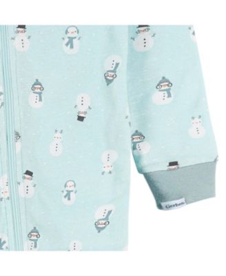 Toddler Boys 2-Pack Snug Fitting Footless Pajamas, Blue Snowman