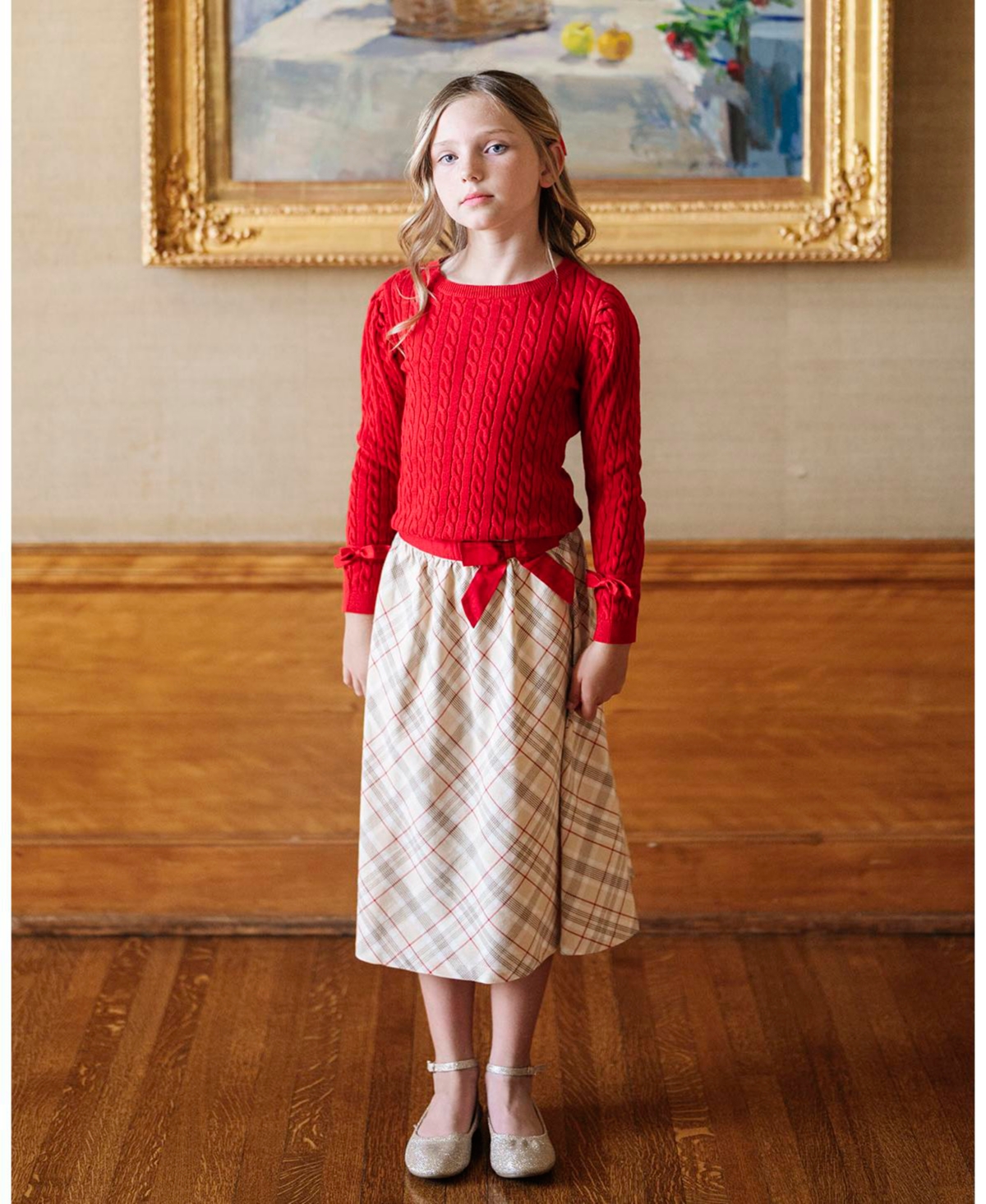 Hope & Henry Toddler Girls Organic Pull-on Bow Sash Party Skirt