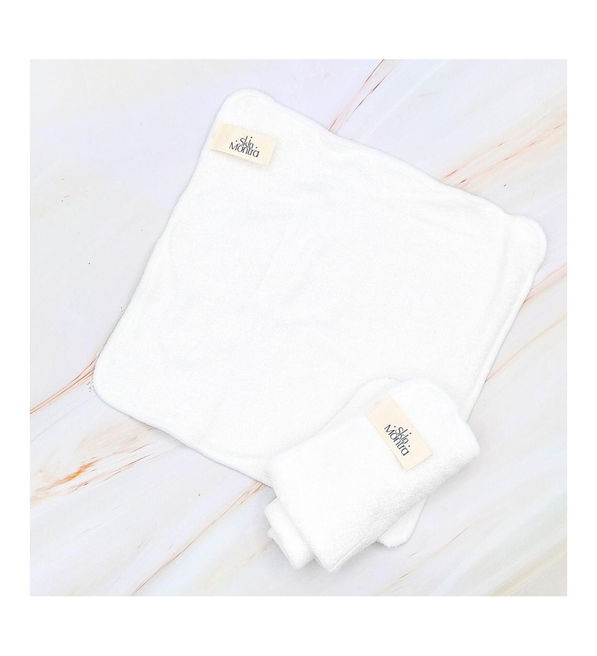 Skin Mantra Let Glow Bamboo + Cotton Facial Cleansing Cloths, 2-Pack with Mesh Wash Bag