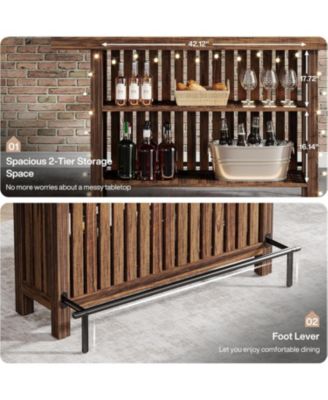 Kitchen Island with 2-Tier Storage, 63-Inch Modern Kitchen Cart with Footrest,Modern Table