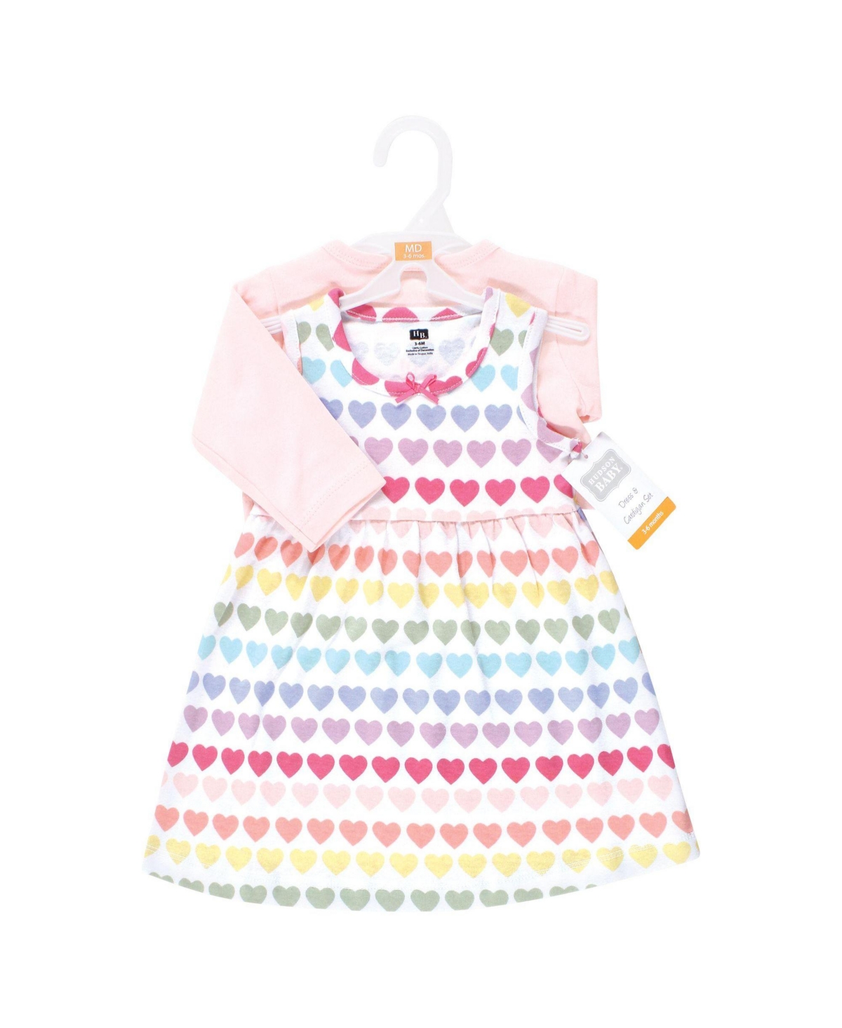 Hudson Baby Toddler Girls Cotton Dress and Cardigan Set
