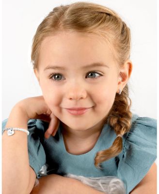 Children's Sterling Silver Channel Cut CZ 11mm Huggie Hoops Earrings