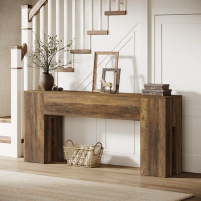 71-Inch Long Console Table for Entryway, Farmhouse Sofa Console Behind Couch, Entry Table