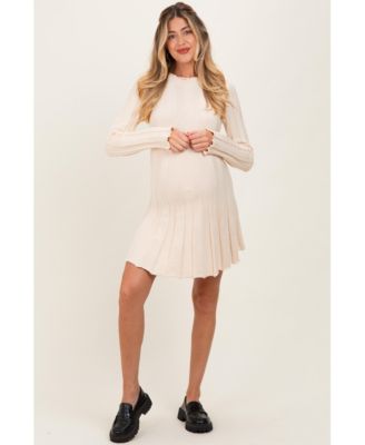Maternity Olive Wide Rib Mini Sweater Dress