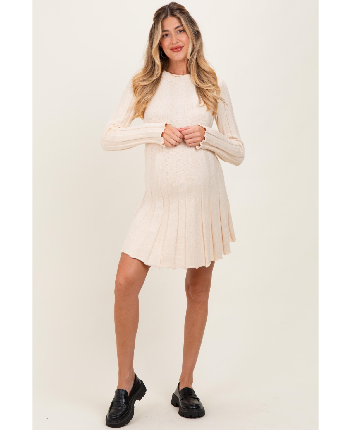 Pinkblush Maternity Olive Wide Rib Mini Sweater Dress
