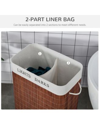 Bamboo Laundry Basket, Collapsible Laundry Hamper,