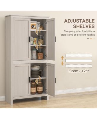 64" Freesding Kitchen Pantry Food Storage Cabinet w/ Shelves,