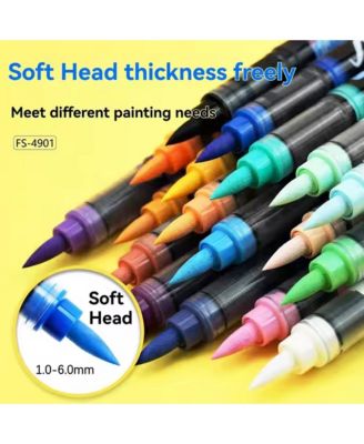 24 Colors Liquid Straight Type Acrylic Marker Pen Sets, Water-Based Paint Pens for Arts & Crafts, Kids Activity and School Classroom
