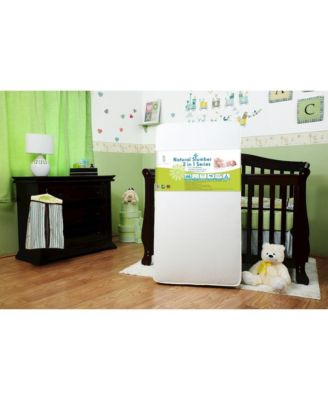 Naturally Superior 2-in-1 Dual Sided Spring Crib & Toddler Mattress with Cotton Layers & Waterproof Cover