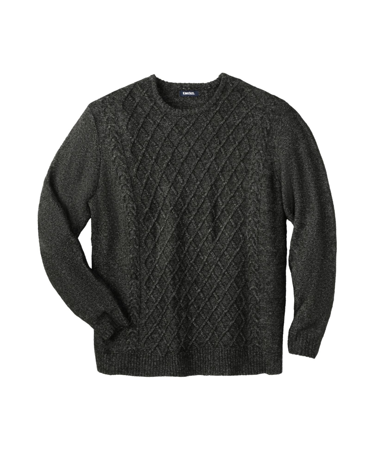 KingSize Big & Tall Soft Cable Knit Crewneck Sweater