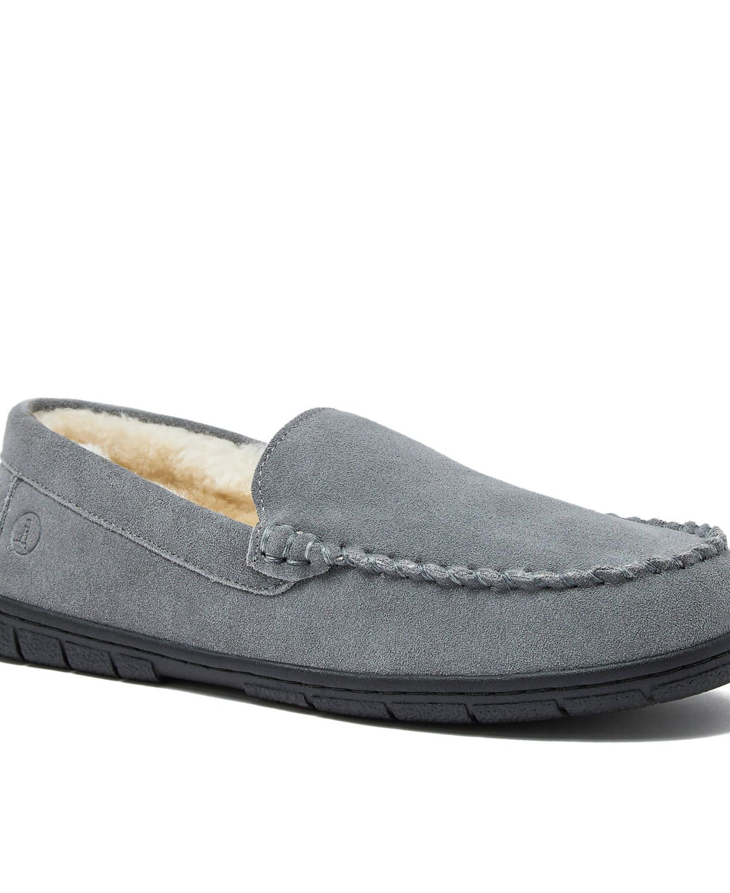 Мужские тапочки Lands' End Fuzzy Lined Suede Moccasin Slippers, цвет: Замшевый — фото 1