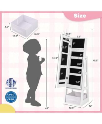 Free-Standing Full Length Kids Jewelry Armoire Cabinet