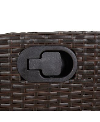 Reclining Garden Chair Brown PE Rattan, Powder-Coated Steel