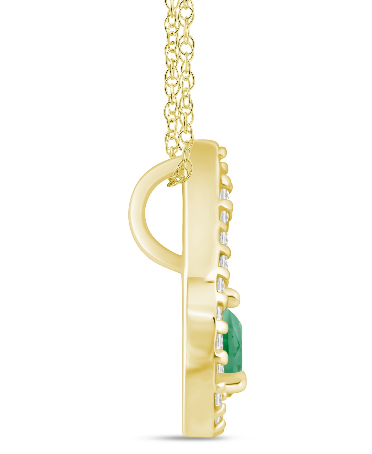 Macy's Gemstone and Diamond Halo Pendant Necklace (1/6 ct. t.w.) 10k White Gold (also Yellow Gold)