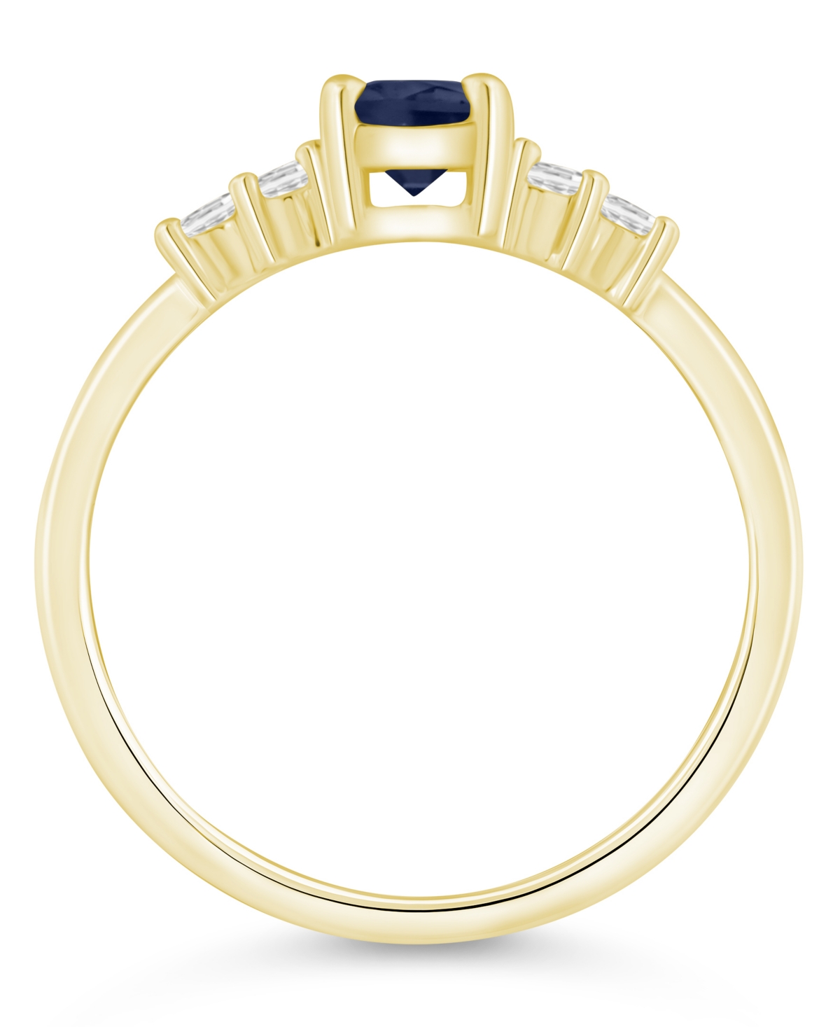 Macy's Gemstone And Diamond Ring (1/6 Ct. T.w.) In 10k White Gold (also In 10k Yellow Gold) In Gold