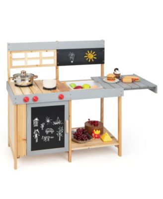 Outdoor Kid's Mud Kitchen Set with Detachable Water Box for Toddlers Over 3