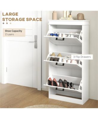 Multi-Room Wooden Shoe Storage Cabinet with Shelves