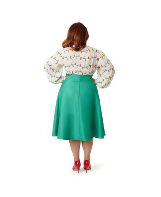 Plus Size Retro Style High Waist Vivien Swing Skirt